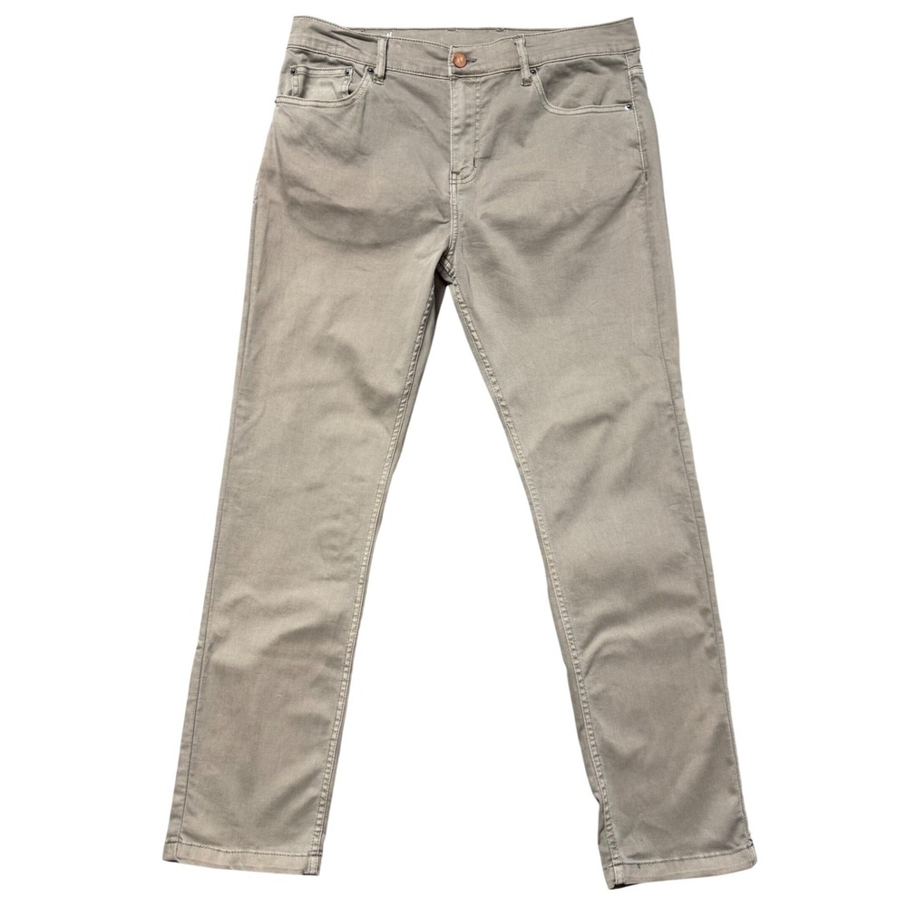 Mugsy Bucks Mens 36x32 Khaki Tan Stretch Chino Five Pocket Pants FLX8NBR